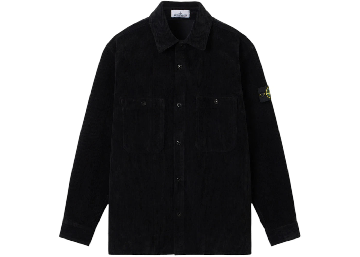 Stone Island Organic Cotton Corduroy 800 1200012 Overshirt Black