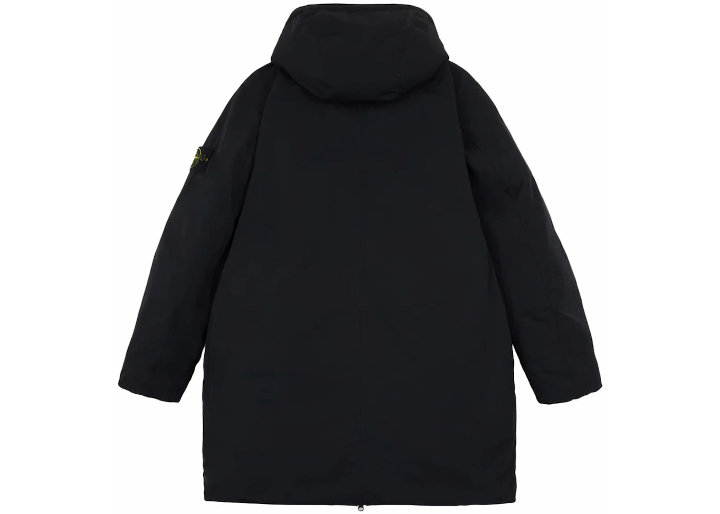 Stone Island Polyester Micro Twill Long Down Parka Jacket Black