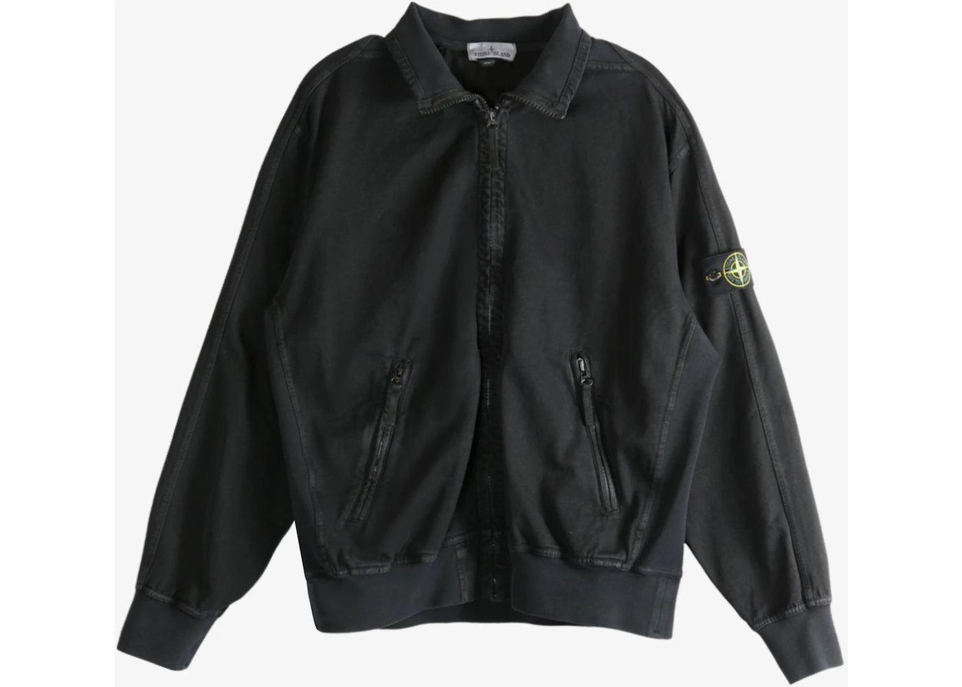 Stone Island Timeless High Collar Zip Up Cardigan Black