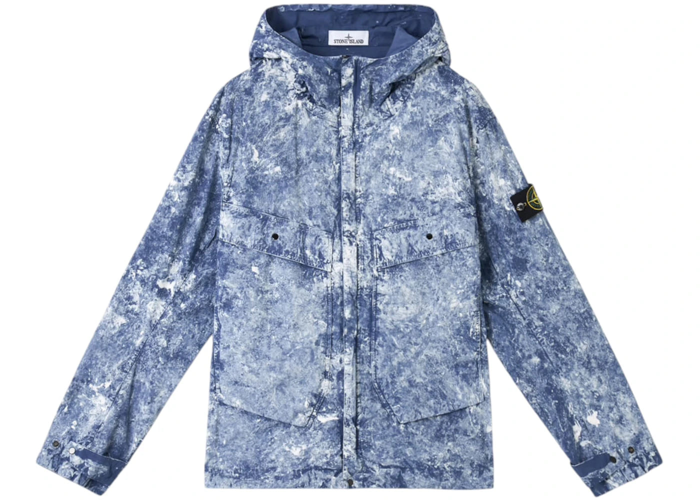 Stone Island White Pigment Paracadute Stretch-TC Jacket Marine Blue