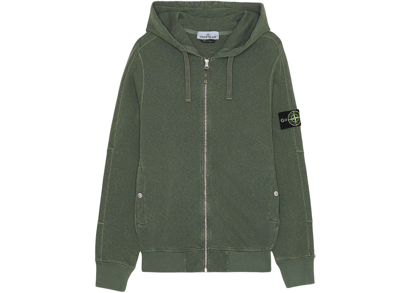 Stone Island Zip Hoodie Musk Green
