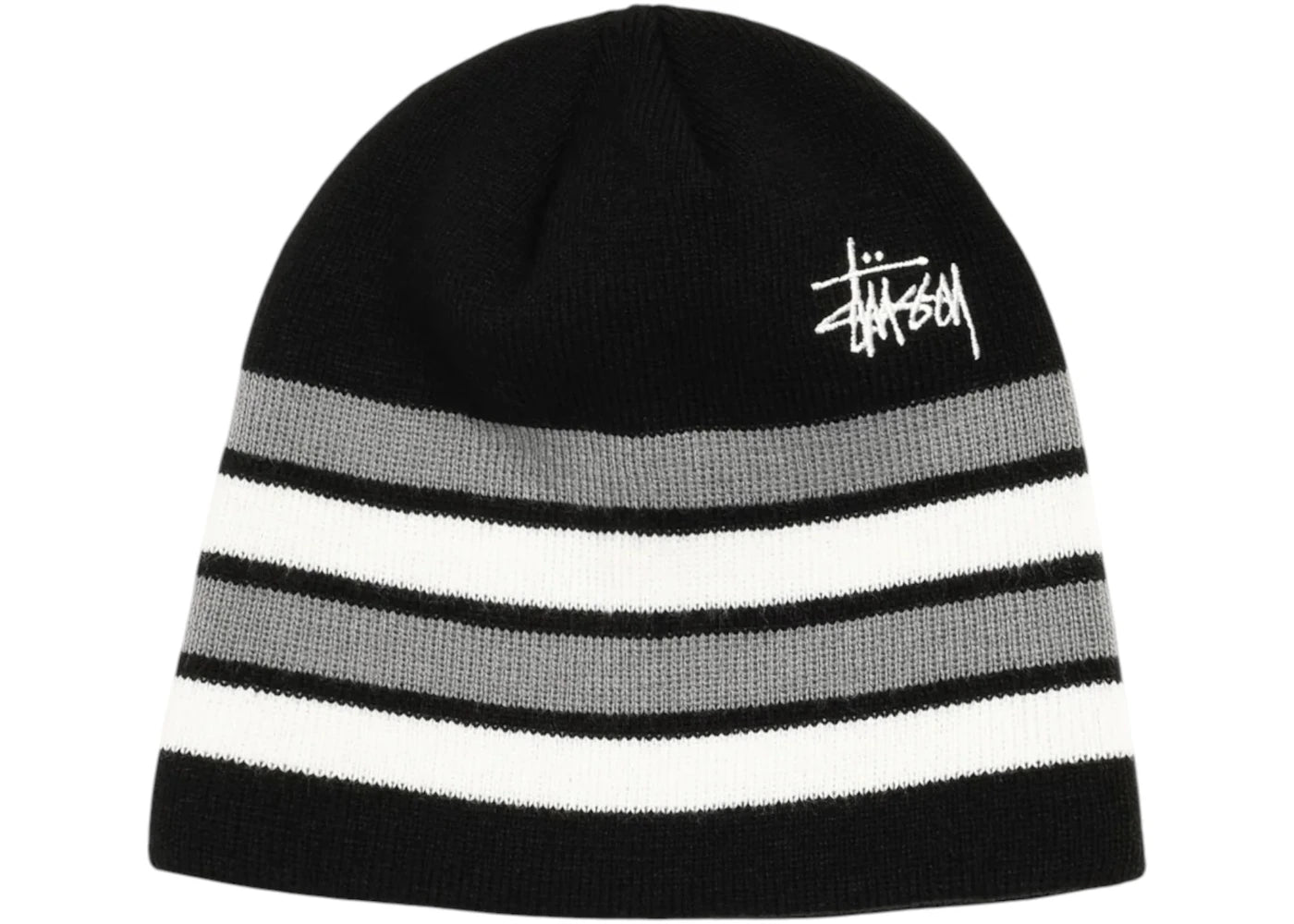 Stussy Basic Striped Skullcap Beanie Black