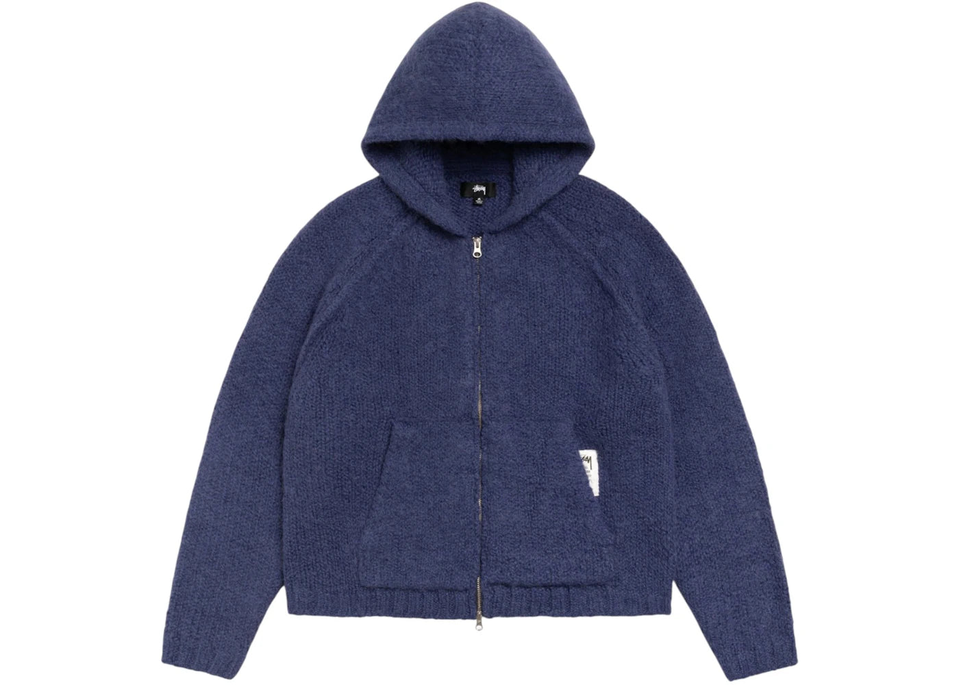 Stussy Chunky Knit Zip Hoodie (FW25) Blue