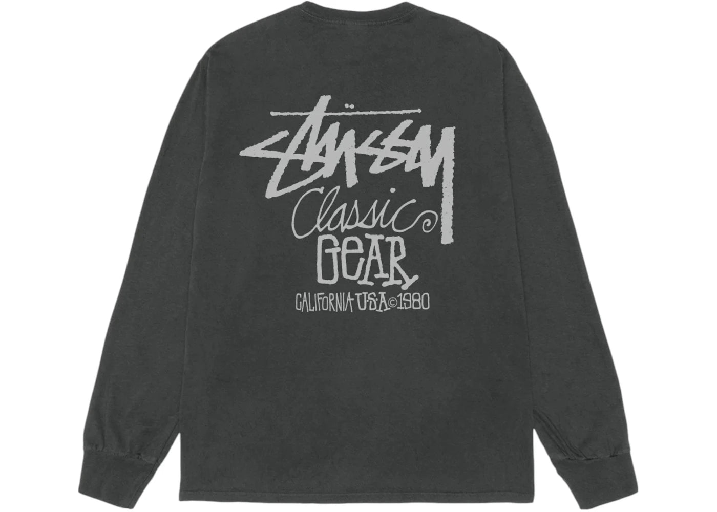 Stussy Classic Gear L/S Pigment Dyed Tee Black