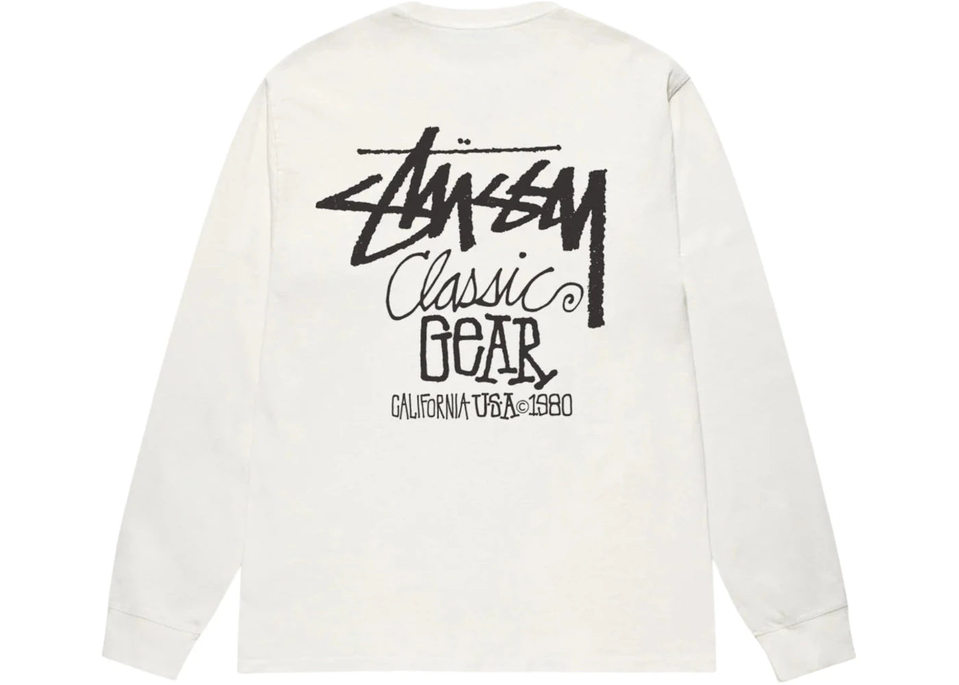 Stussy Classic Gear L/S Pigment Dyed Tee Natural
