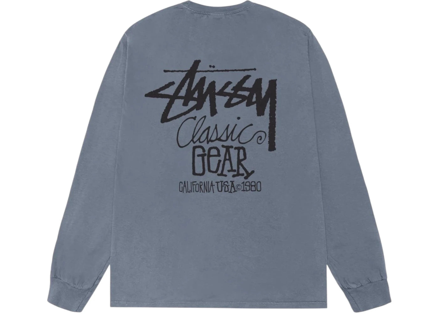 Stussy Classic Gear L/S Pigment Dyed Tee Navy