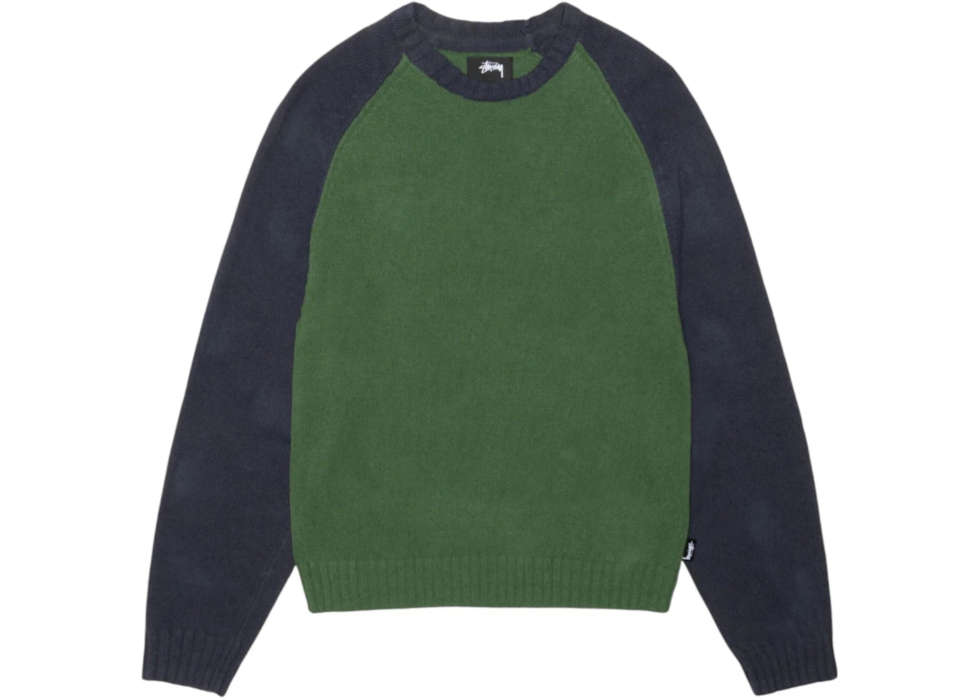 Stussy Colorblocked Raglan Knit Crew Green