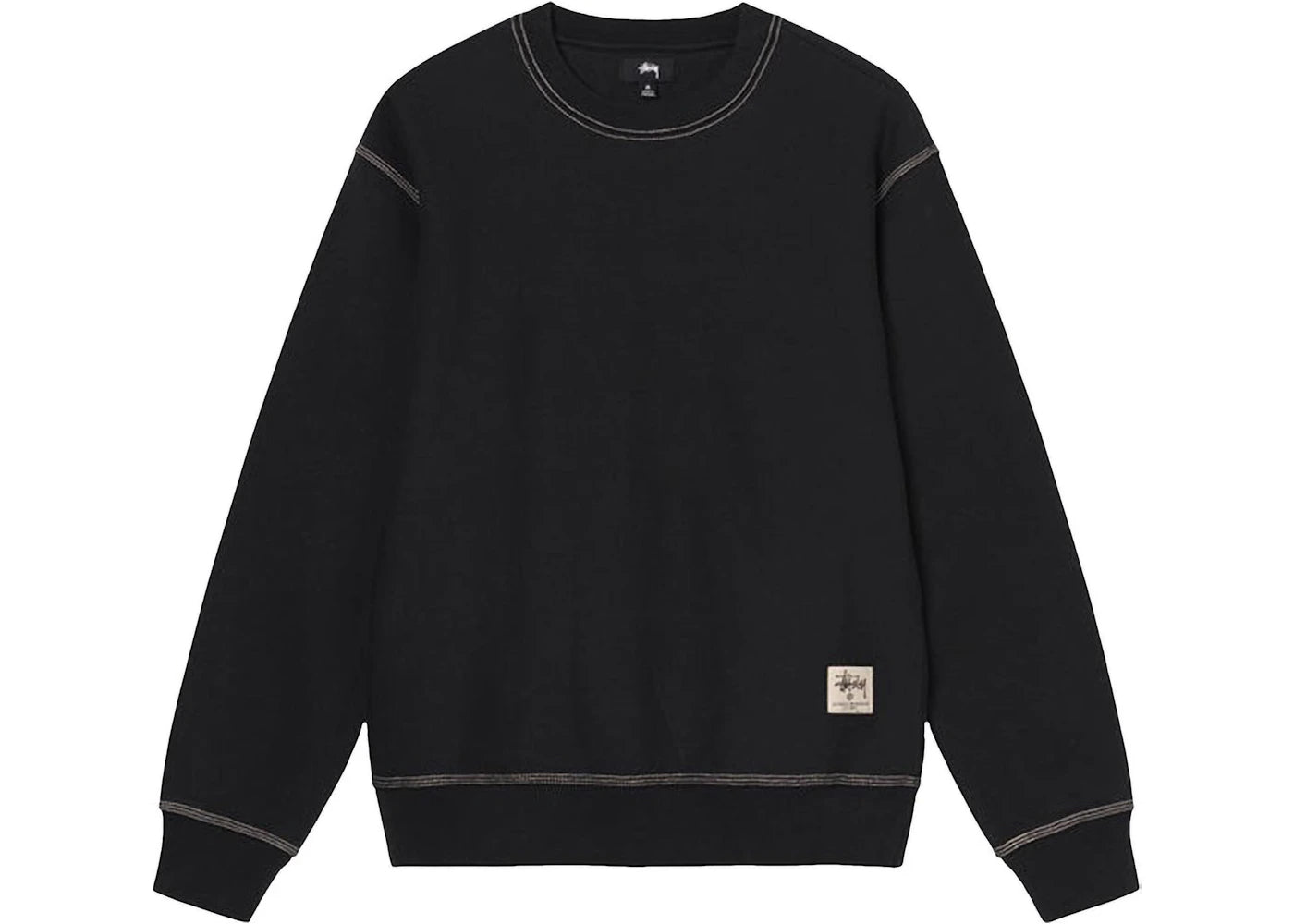 Stussy Contrast Stitch Label Crew Sweater Black