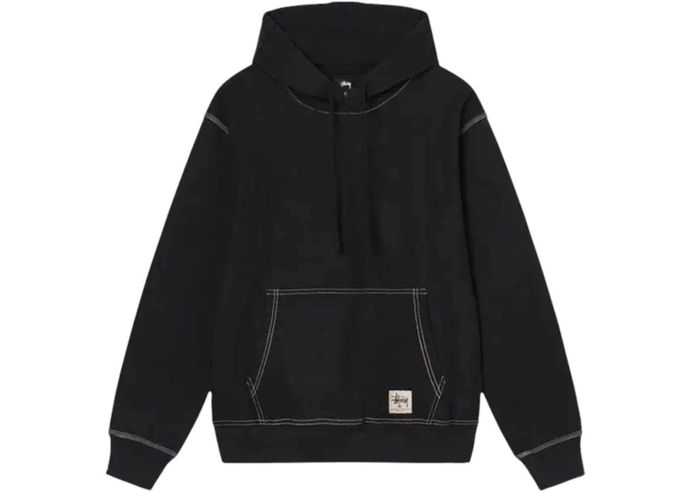 Stussy Contrast Stitch Label Hoodie Black
