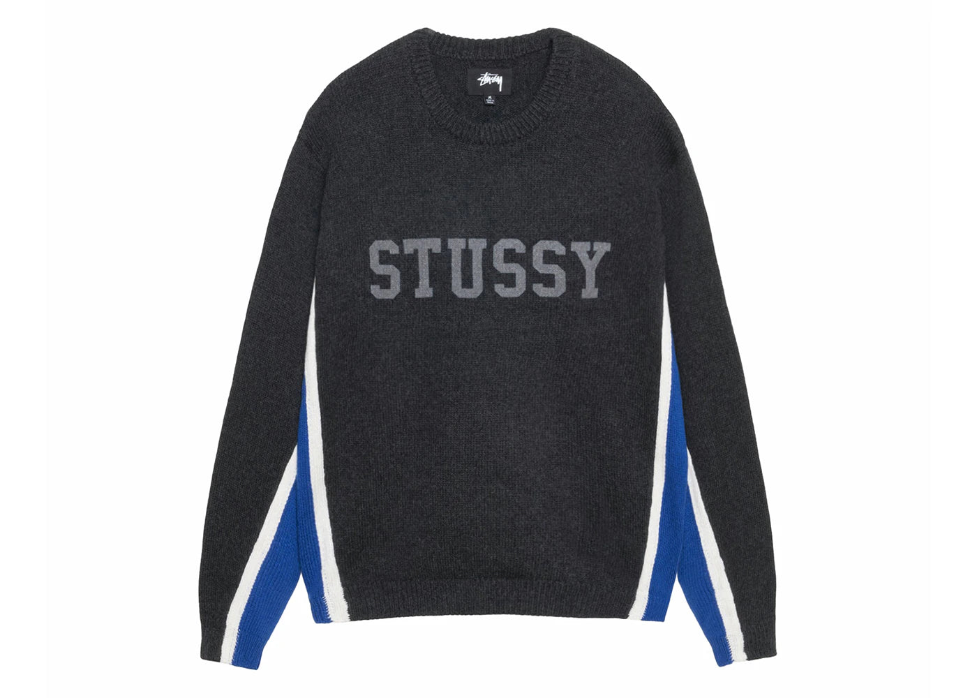 Stussy Contrast Stripe Crew Charcoal