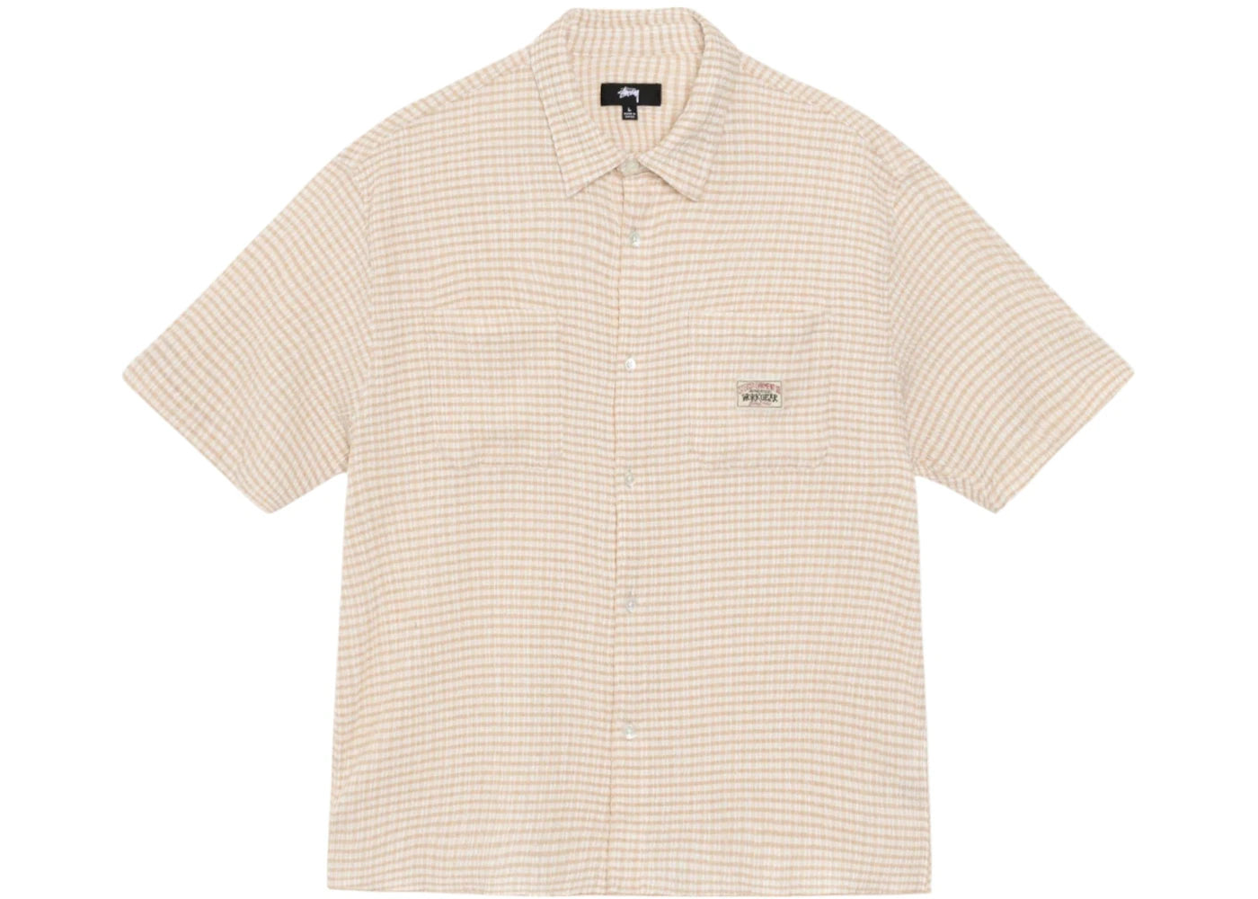 Stussy Crinkled Check S/S Shirt Tan