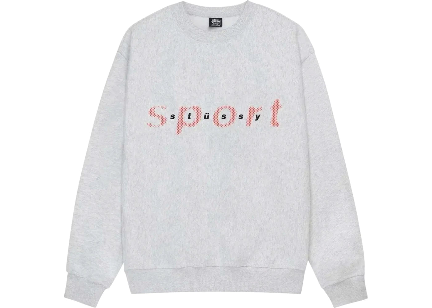 Stussy Dot Sport Crew Sweatshirt Ash Heather