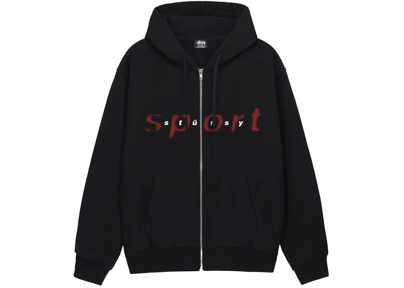 Stussy Dot Sport Zip Hoodie Black