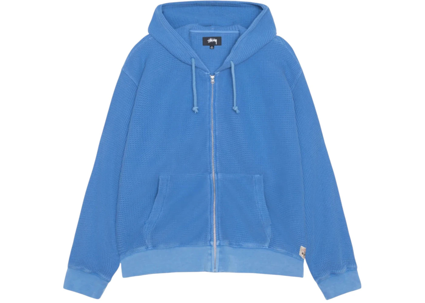 Stussy Double Layer Waffle Zip Hoodie Blue