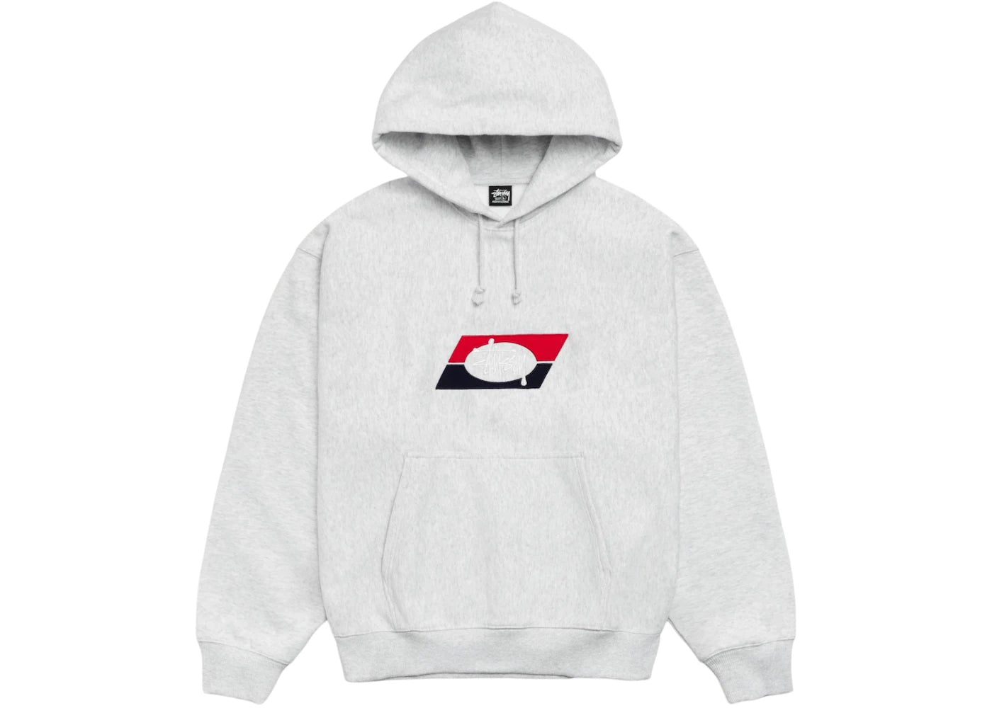 Stussy Double Stripe Embroidered Hoodie Ash Heather