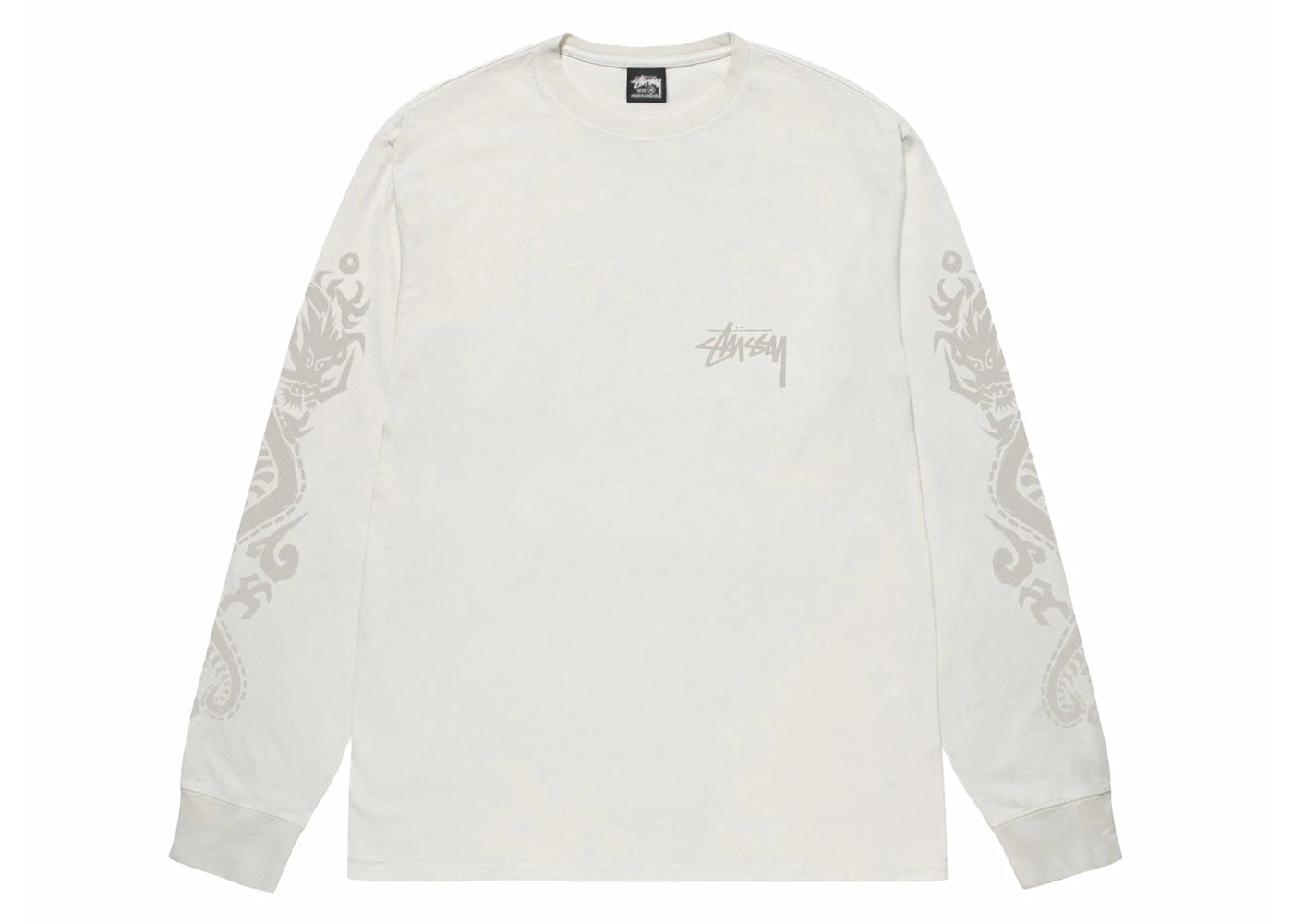 Stussy Dragons Pigment Dyed L/S Tee Natural