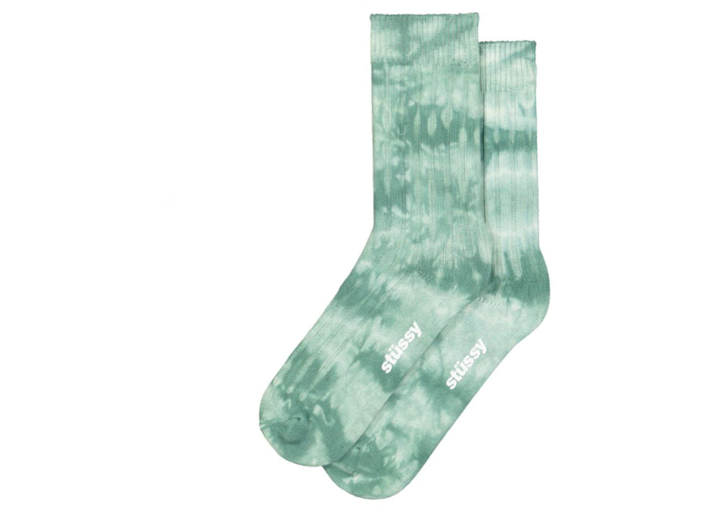 Stussy Dyed Ribbed Crew Socks Green