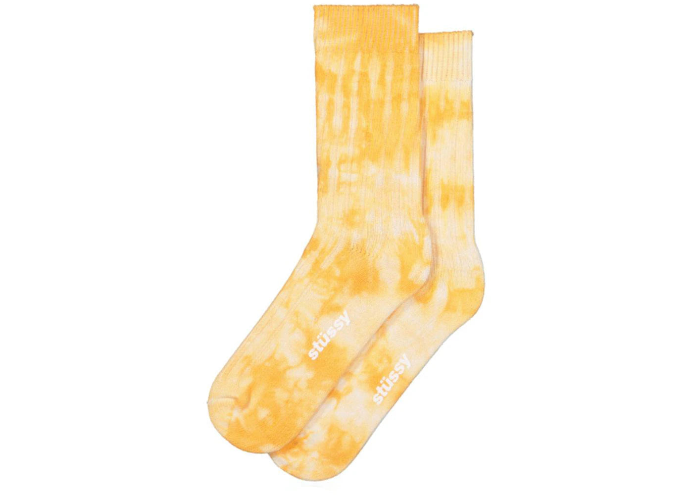 Stussy Dyed Ribbed Crew Socks Yellow