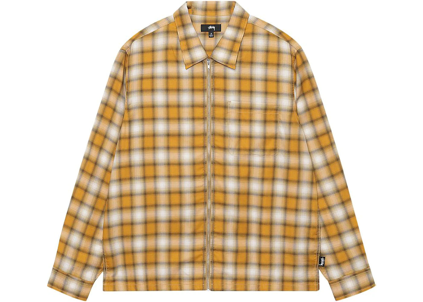 Stussy Eddie Plaid Zip Shirt Mustard