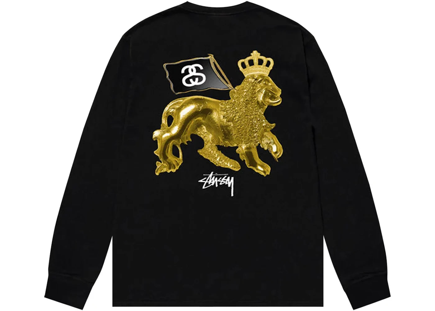 Stussy Gold Lion L/S Tee Black