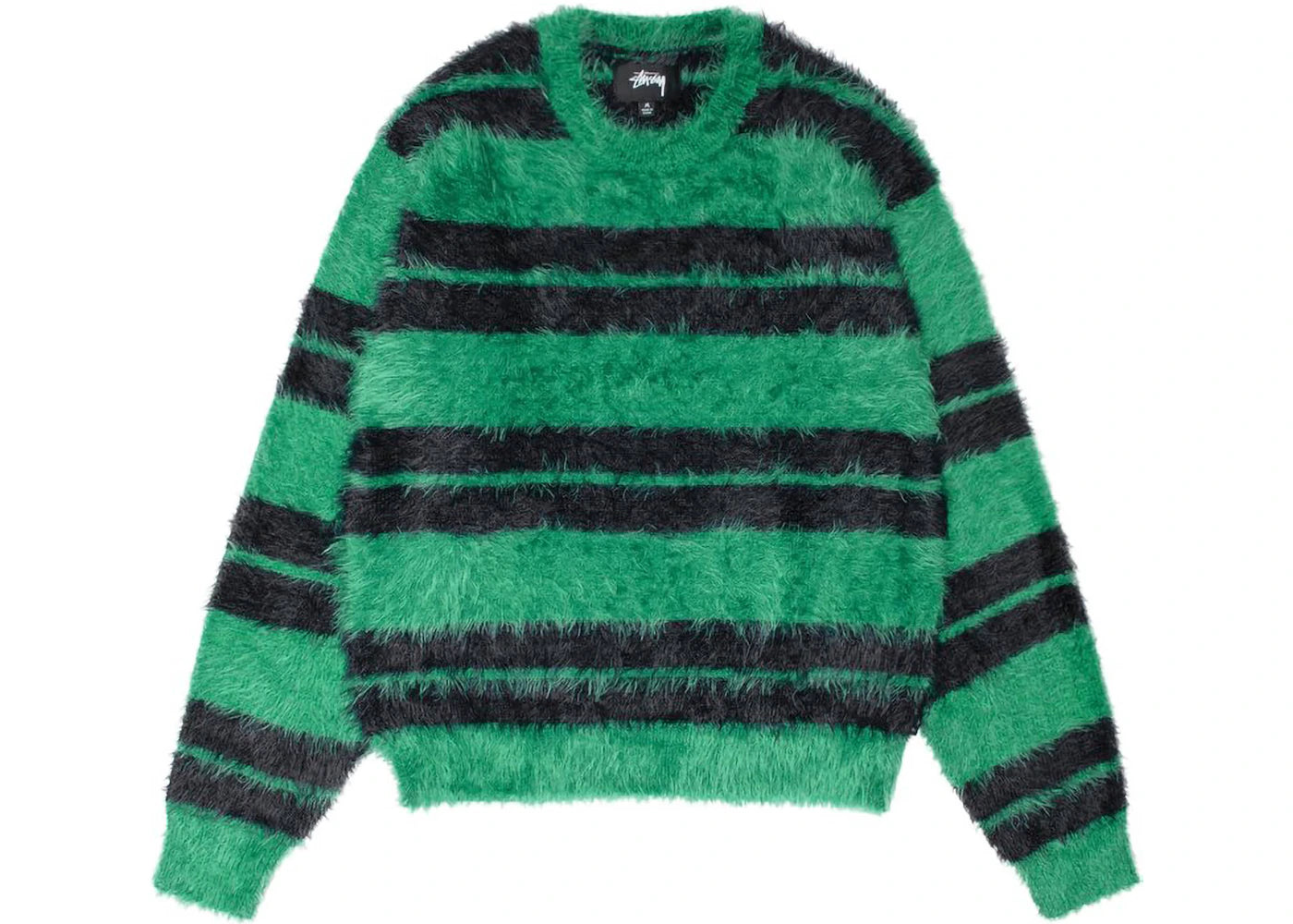 Stussy Hairy Stripe Crew Sweater Black/Green