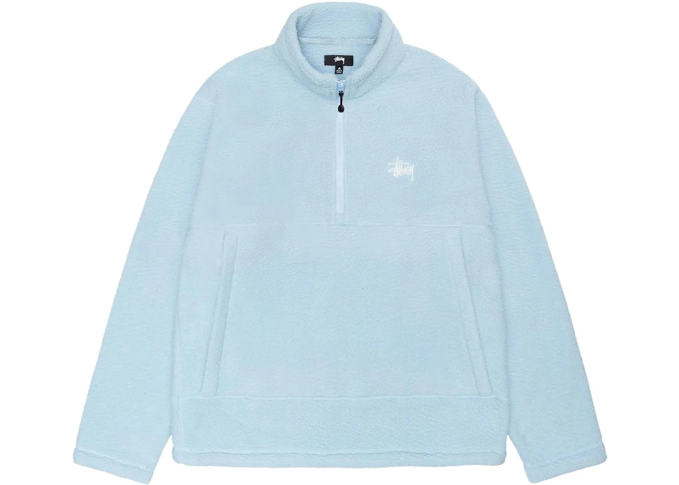 Stussy Half Zip Mock Polar Fleece Hoodie Blue