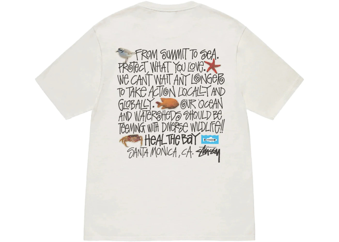 Stussy Heal The Bay Pigment Dyed Summit To Sea Tee Natural