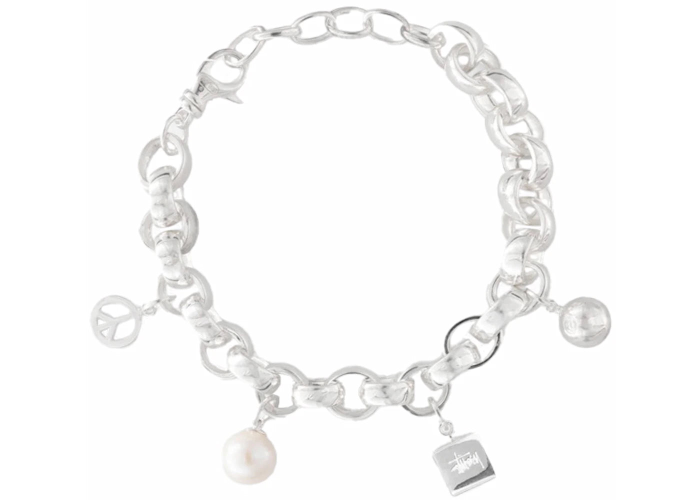 Stussy Icon Charm Bracelet Sterling Silver