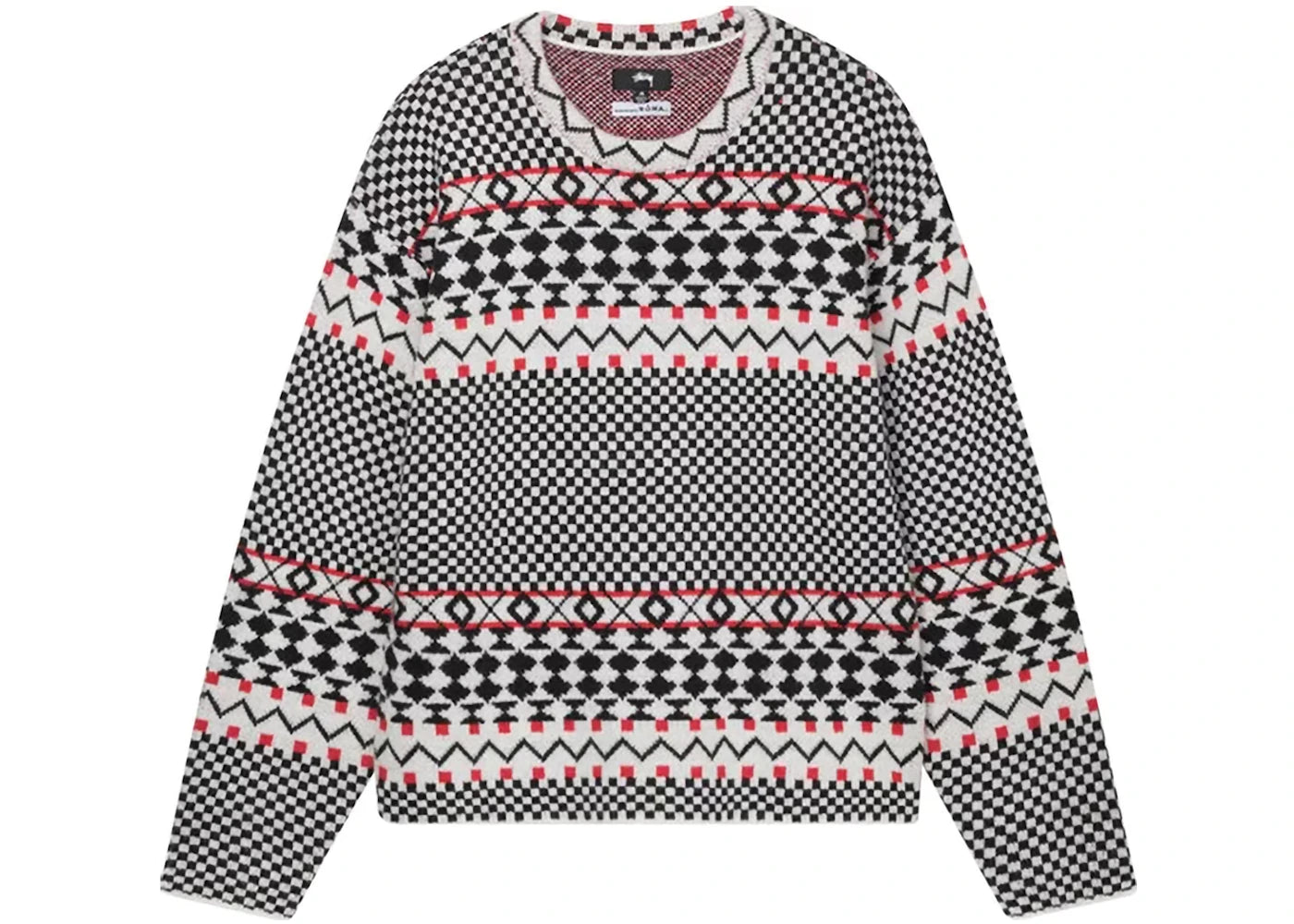 Stussy Jacquard Crew Knitwear Black