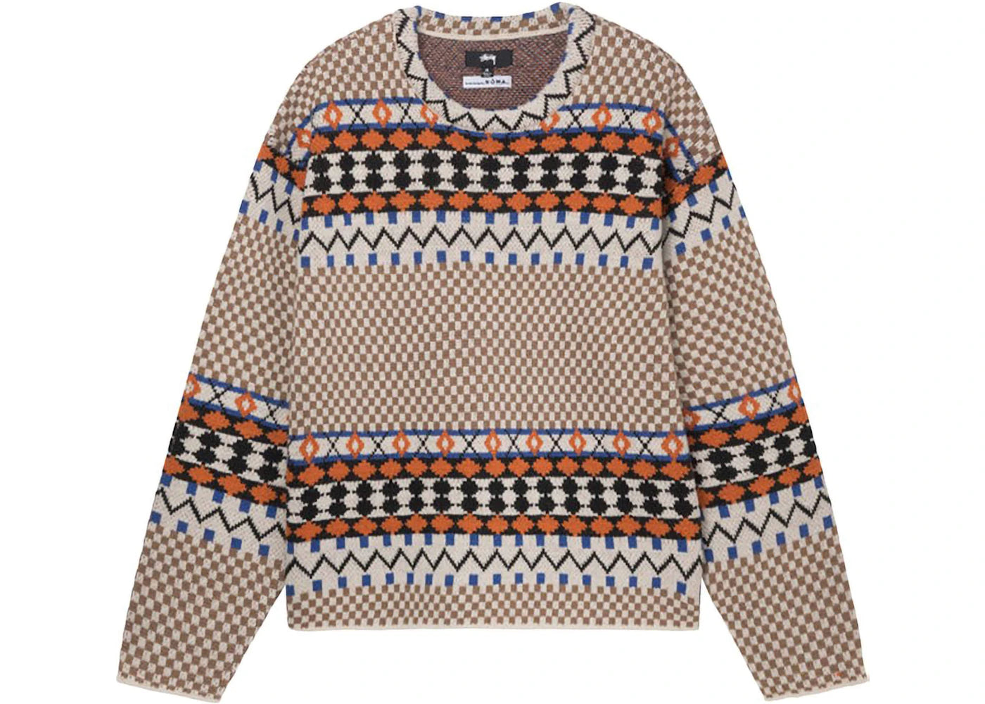 Stussy Jacquard Crew Knitwear Brown