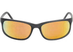 Stussy Julian Sunglasses Frost Black/Orange Mirror Lens