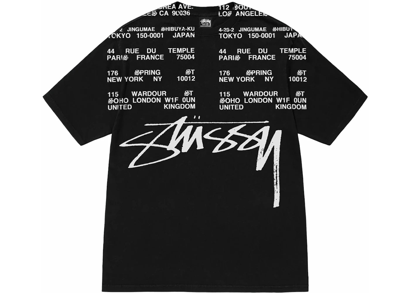 Stussy Locations Pigment Dyed T-shirt Black