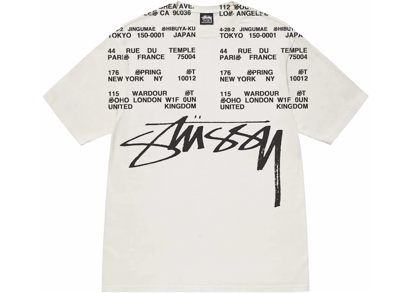 Stussy Locations Pigment Dyed T-shirt Natural