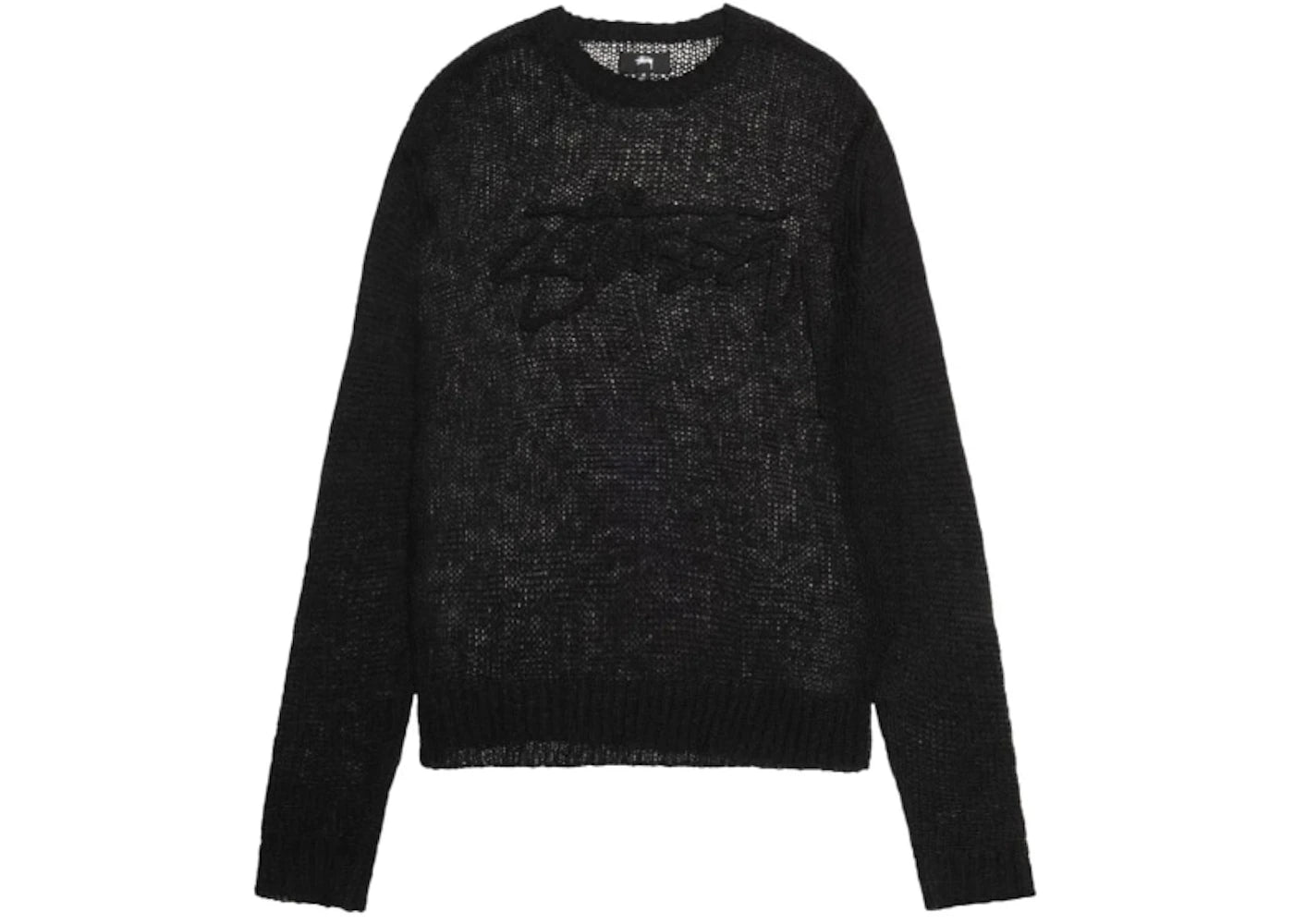 Stussy Loose Knit Logo Sweater Black