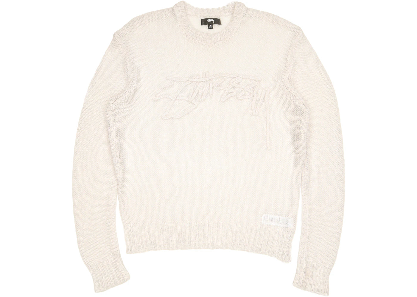 Stussy Loose Knit Logo Sweater Bone