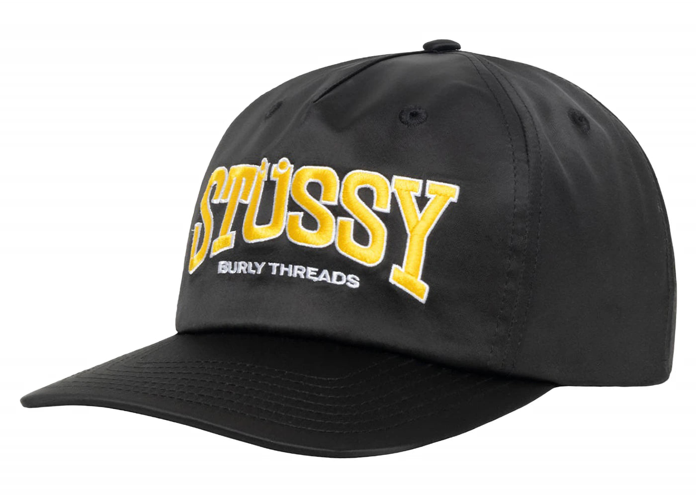 Stussy Mid Depth Burly Threads Snapback Black