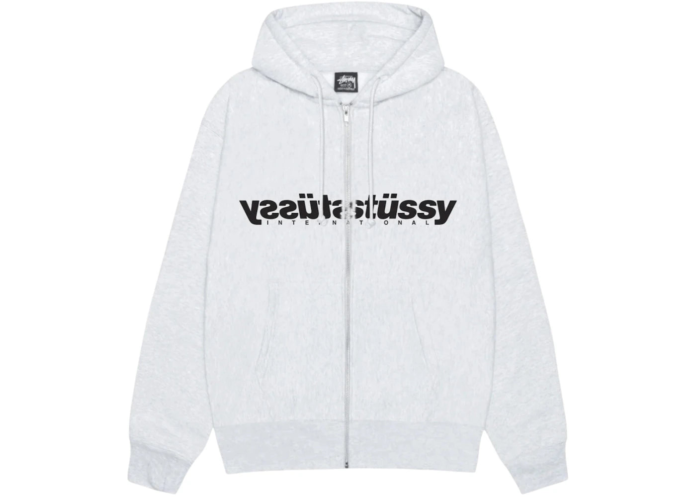 Stussy Mirror Zip Hoodie Ash Heather