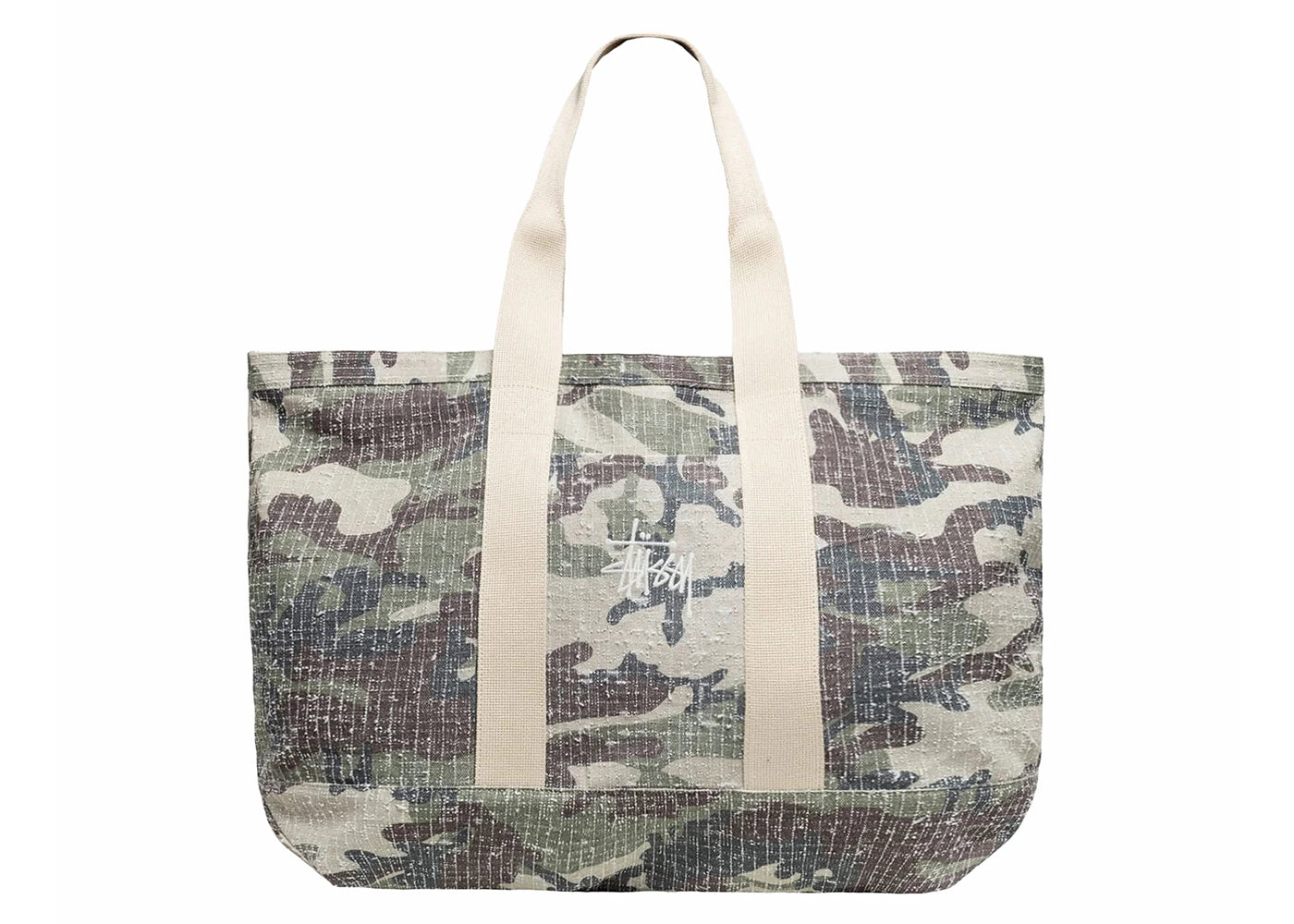 Stussy Needle Punch XL Tote Bag Camo