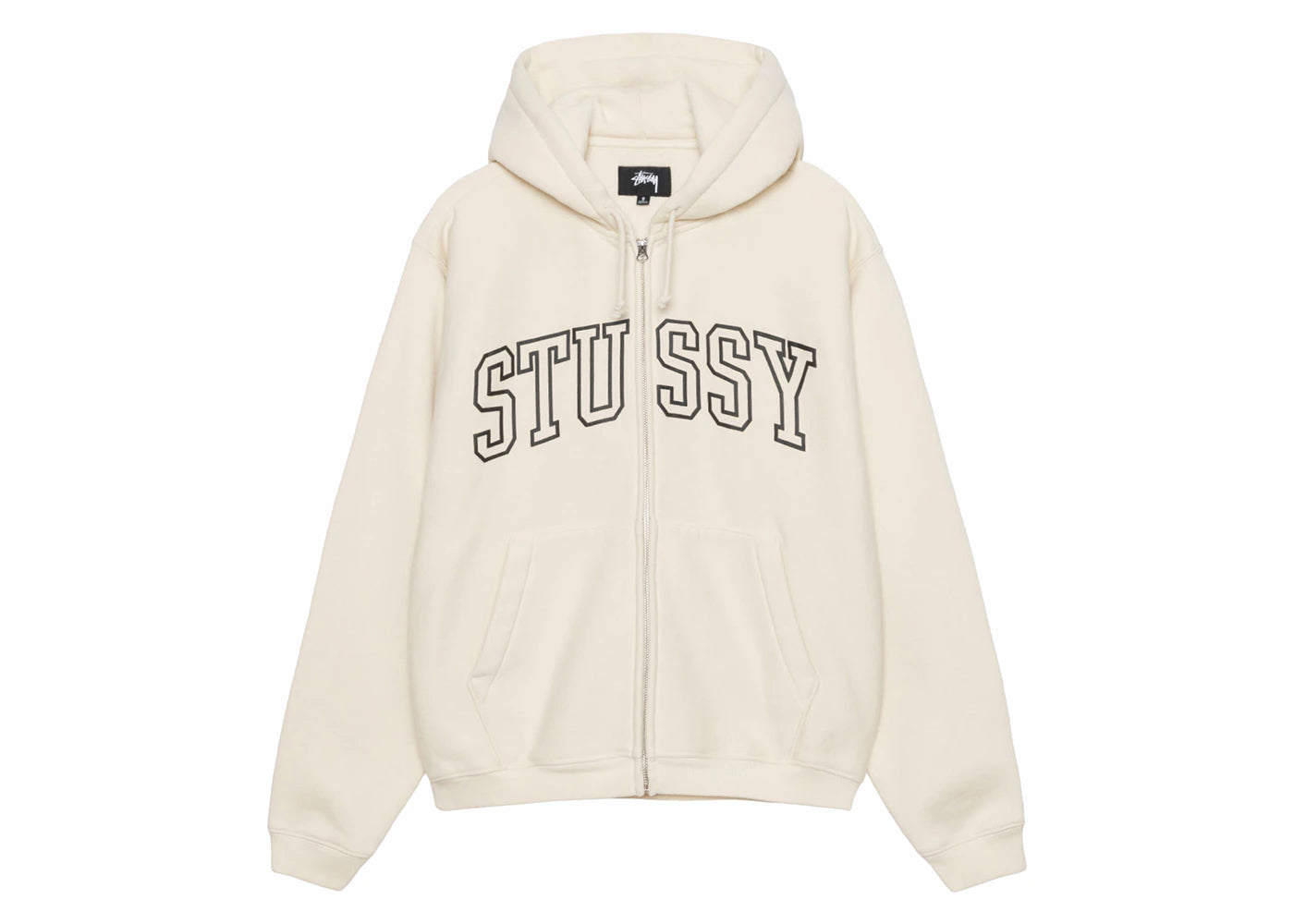 Stussy Outline Zip Hoodie Ivory