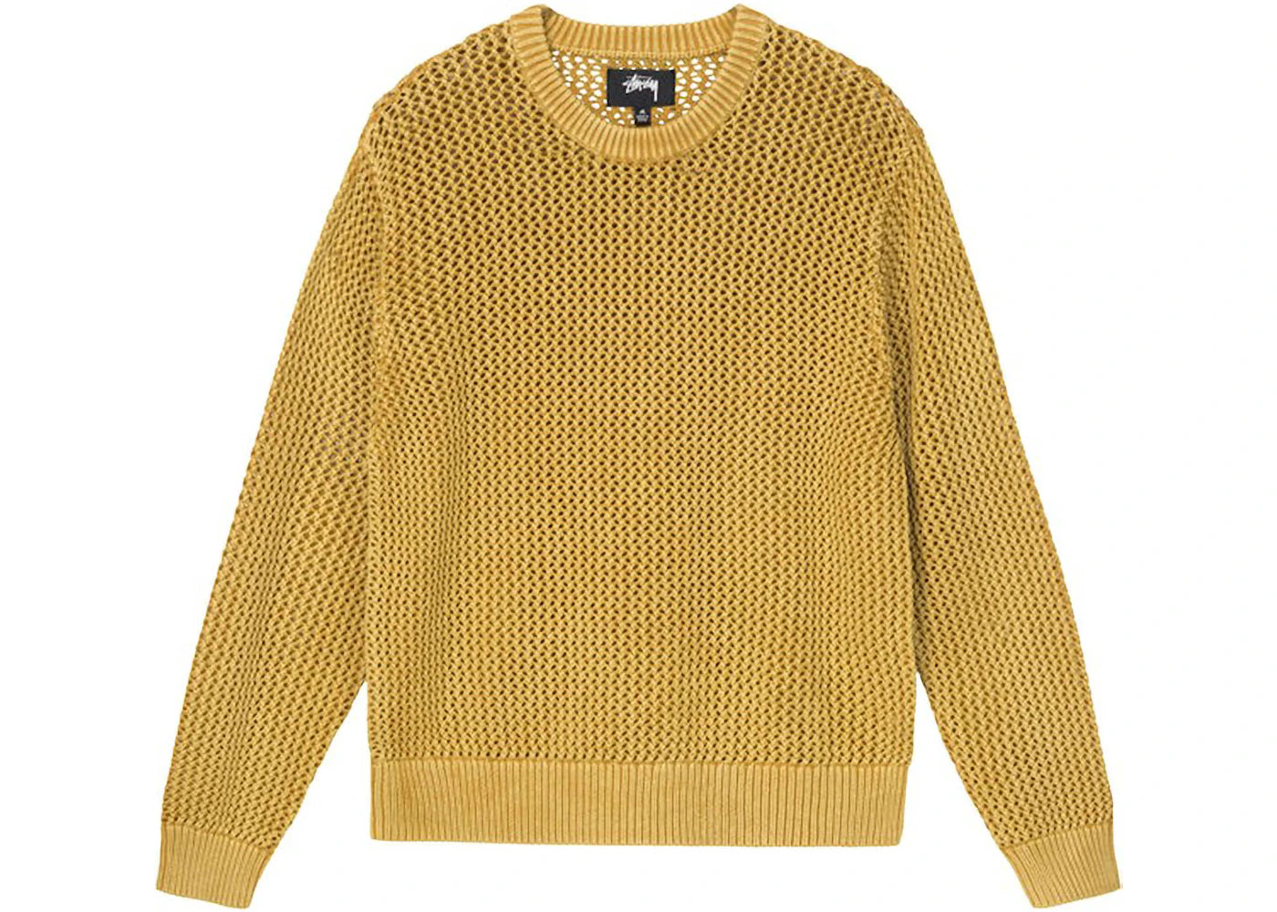 Stussy Pigment Dyed Loose Gauge Sweater Gold