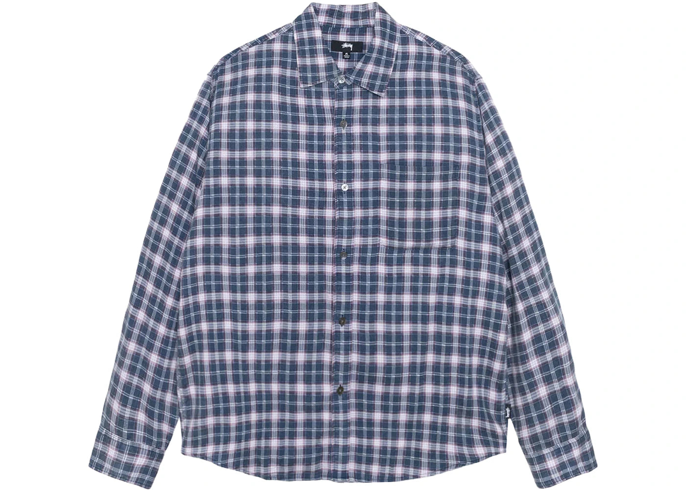 Stussy Plaid Matthew Printed Shirt Navy