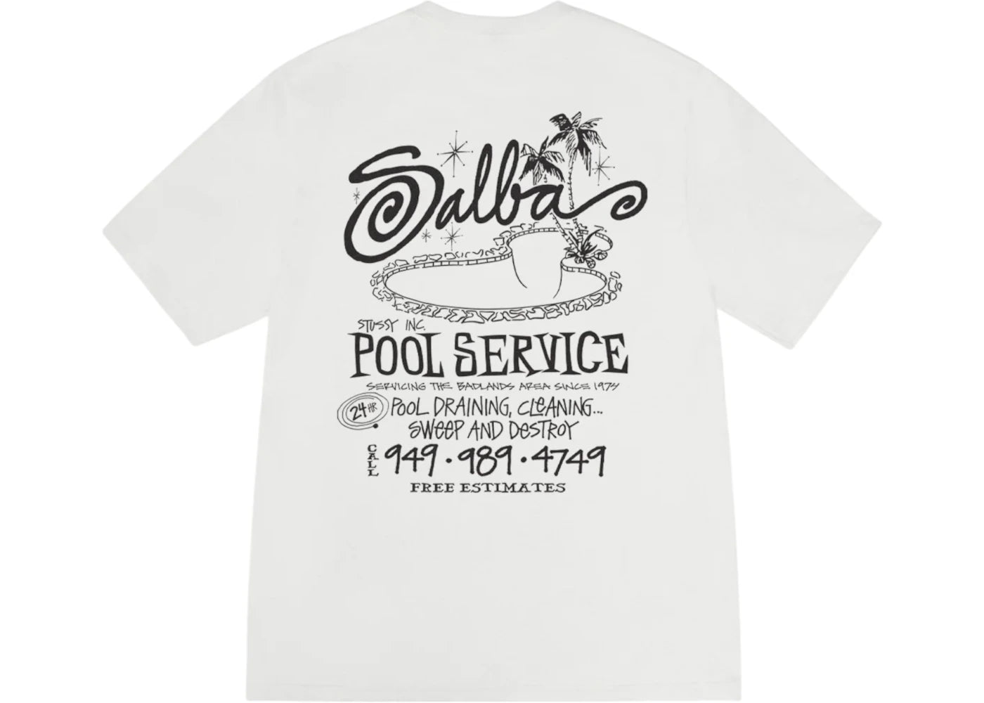 Stussy Pool Service Pigment Dyed Tee Natural