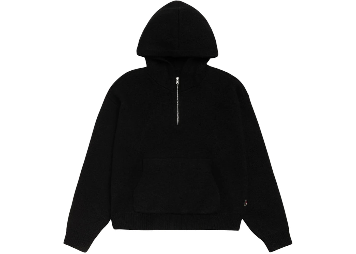 Stussy Quarter Zip Knit Hoodie Black