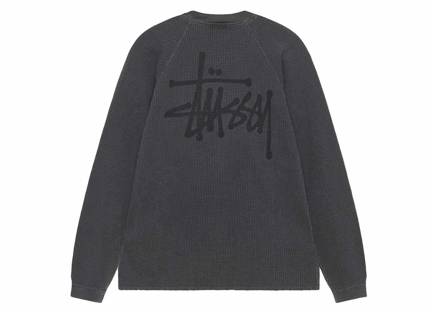 Stussy Raglan Thermal L/S Crew Washed Black