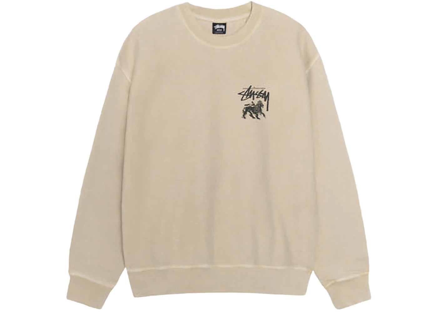 Stussy Rasta Lion Pigment Dyed Crew Khaki
