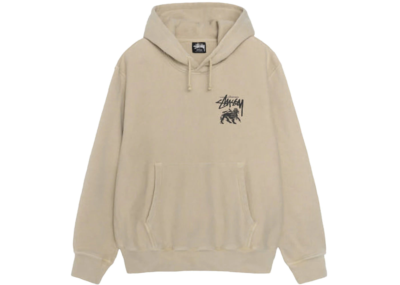 Stussy Rasta Lion Pigment Dyed Hoodie Khaki