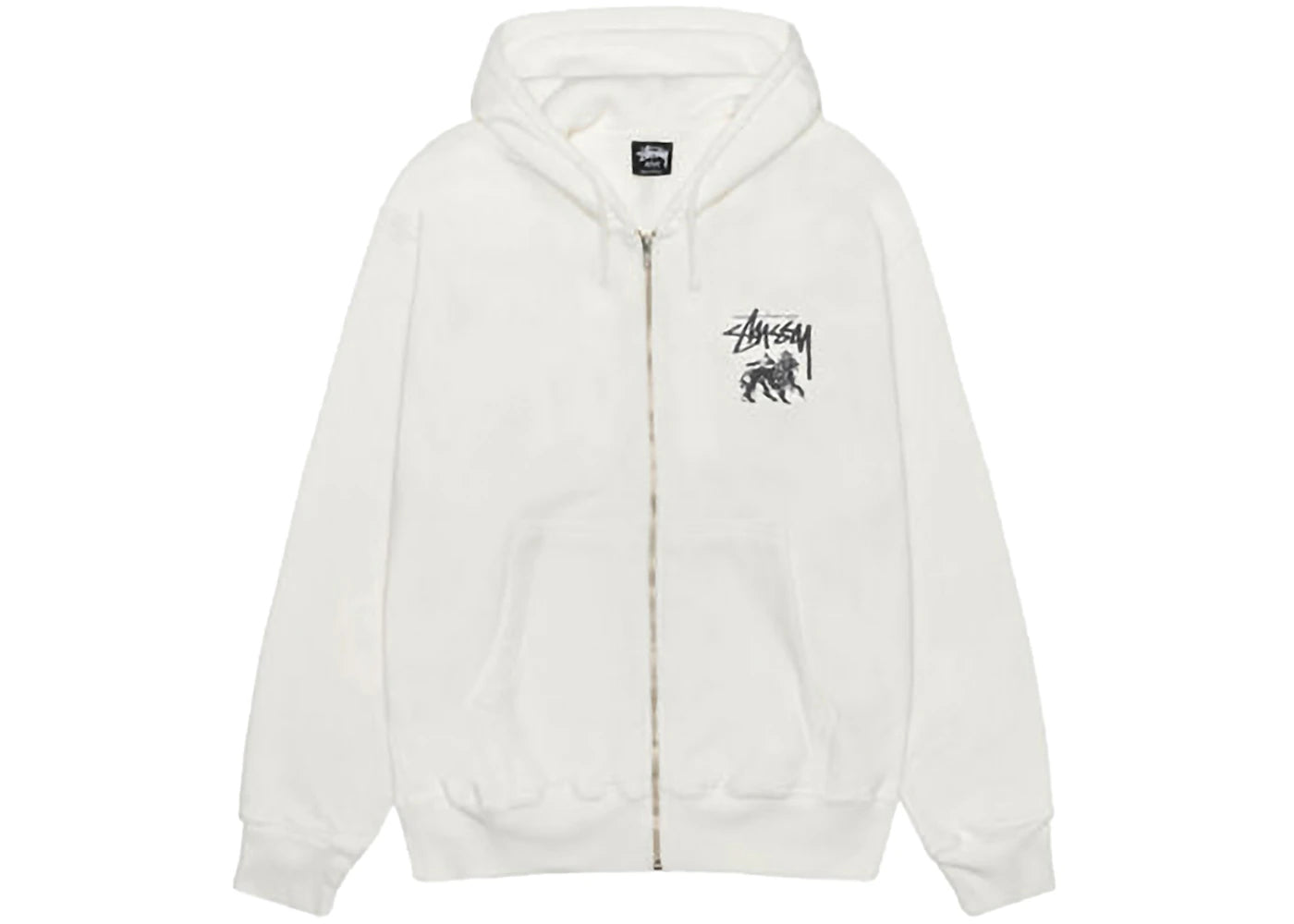 Stussy Rasta Lion Zip Pigment Dyed Hoodie Natural