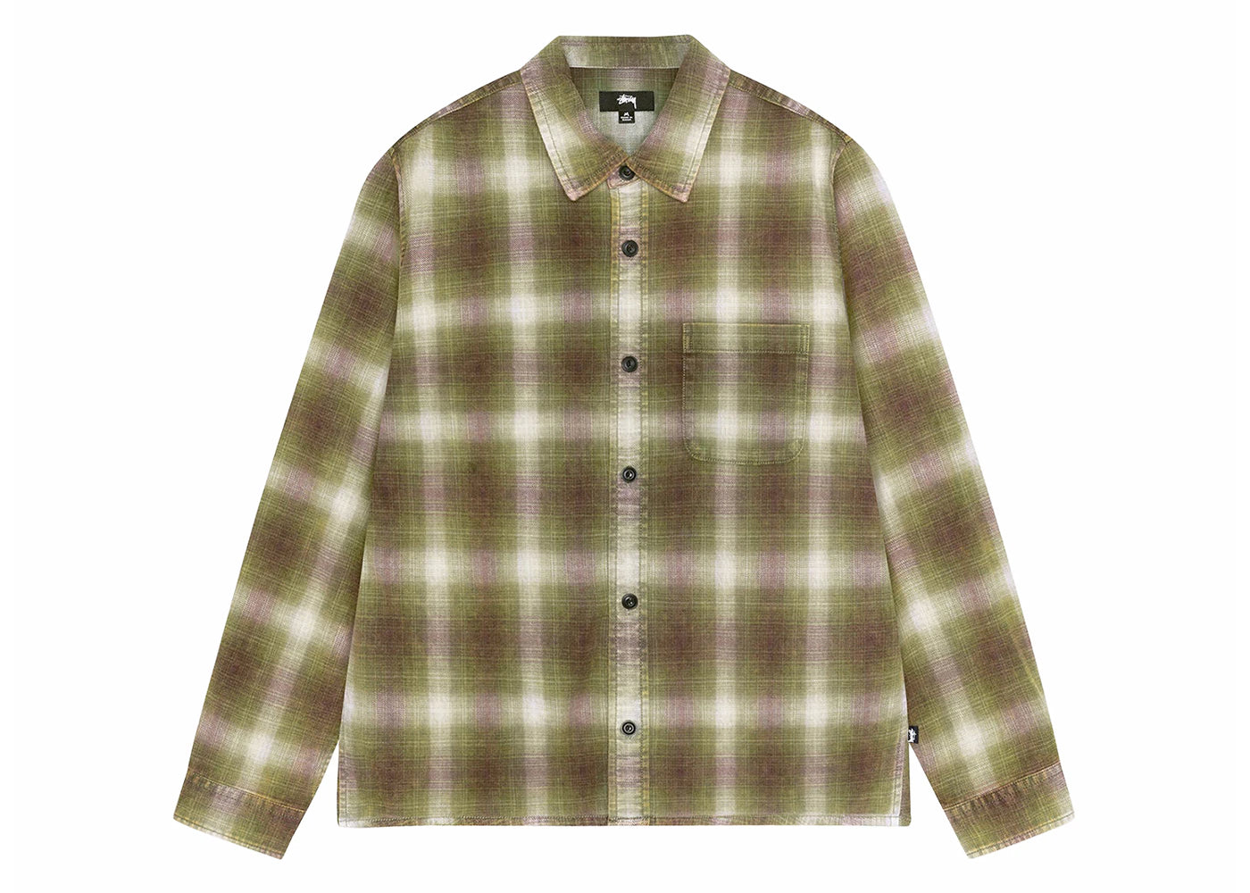 Stussy Rocco Flannel Plaid Shirt Green