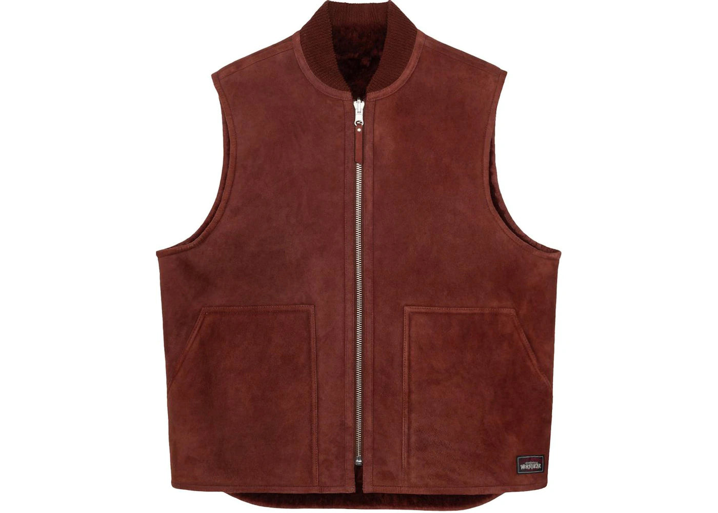Stussy Shearling Workgear Vest Burgundy
