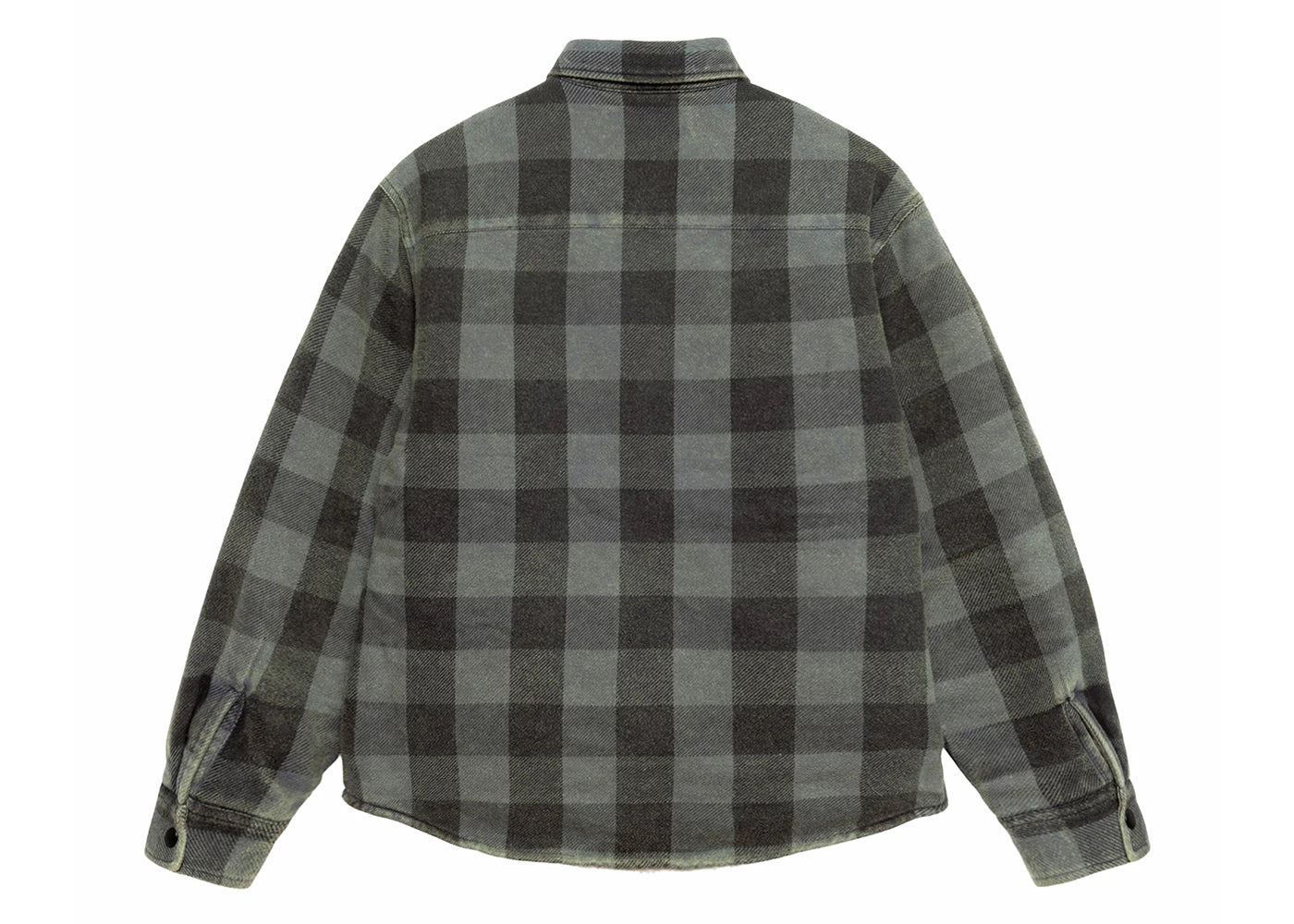 Stussy Sherpa Lined Buffalo Plaid Shirt Grey